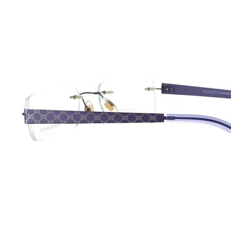 Gucci Gucci '90s Signature Blue Monogram Rimless Frame 